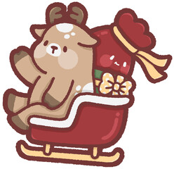 Christmas sleigh - reindeer