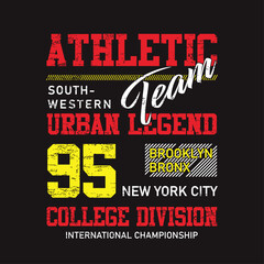 design illustration athletic team, original typography, t-shirt graphics