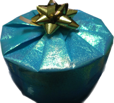 Vintage Blue Gift round box Isolated