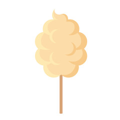 cotton candy yellow fairy floss flat vector illustration clipart