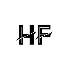 HF monogram logo design letter text name symbol monochrome logotype alphabet character simple logo