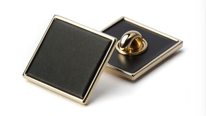 Square lapel pin with black blank face for customization, lapel pin, square, black, blank, customizable, accessory