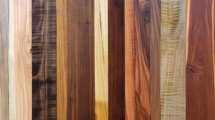 Wood Planks Displaying Four Unique Colors and Textures for Design and Crafting Projects