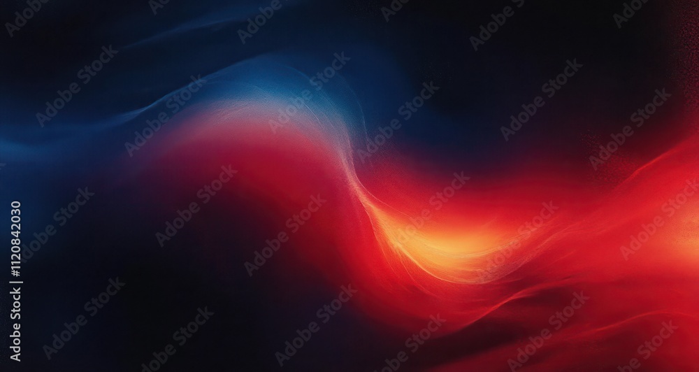 Poster dynamic abstract composition with red blue gradients texture light glow motion art