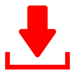 Download editable Red vector icon. Download Button. Download icon page symbol. Download icon page symbol.