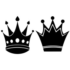 Crown vector different types on white background 