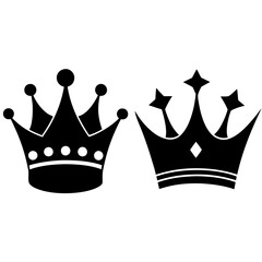 Crown vector different types on white background 