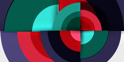 Obraz premium Target circle geometric abstract shapes. Vector Illustration For Wallpaper, Banner, Background, Card, Book Illustration, landing page