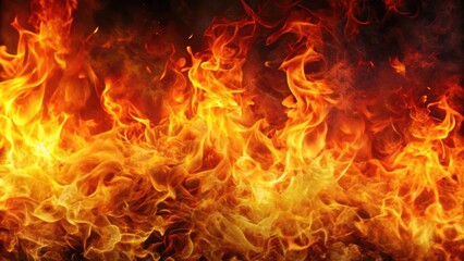 Vivid image of roaring flames in a fiery inferno, dangerous, heat, blaze, intense, burning, hot, inferno, inferno
