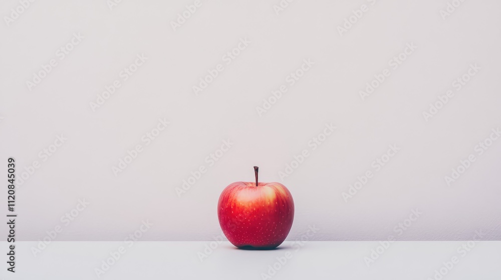 Poster isolated fresh red apple on a minimalist white background showcasing simplicity and freshness in foo