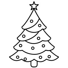 Merry Christmas. Christmas Tree. Christmas Vector. Silhouette Vector.