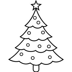 Merry Christmas. Christmas Tree. Christmas Vector. Silhouette Vector.