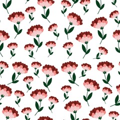 seamless pattern with red flowers
