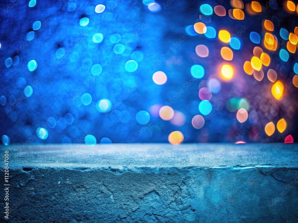 Poster 2023-2024 color trend: abstract blue concrete texture background with bokeh, copy space for mockups