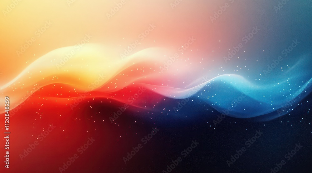 Poster gradient abstract background soft colors light flow blend blue red orange warm glow minimalistic des