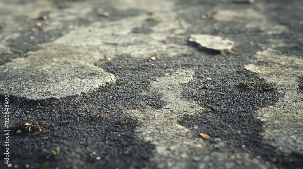 Aufkleber Weathered concrete surface with rough patches and texture showing wear and deterioration in a grunge style setting