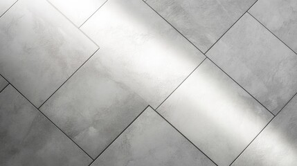 Gray tile flooring texture with a modern design featuring sleek lines and a minimalist aesthetic, isolated on a clean white background.