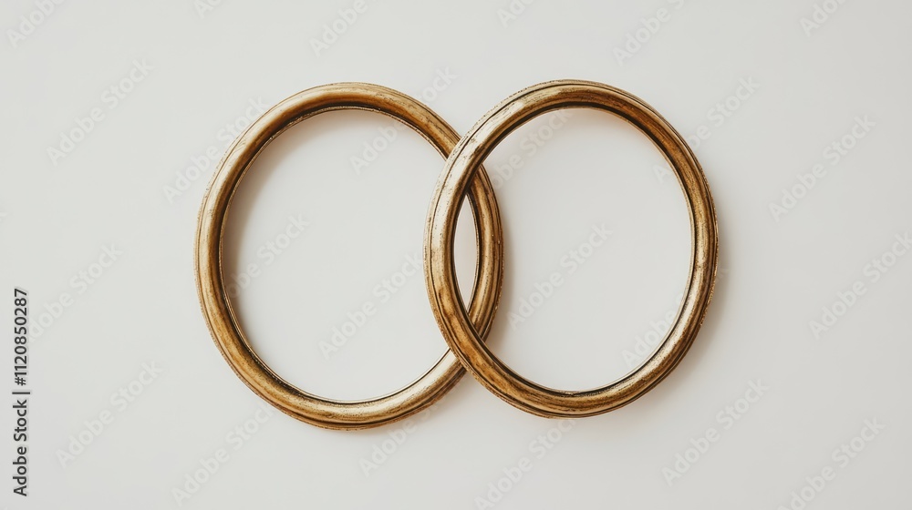 Poster elegant antique gold frame overlapping design on a clean white backdrop for decorative or artistic p
