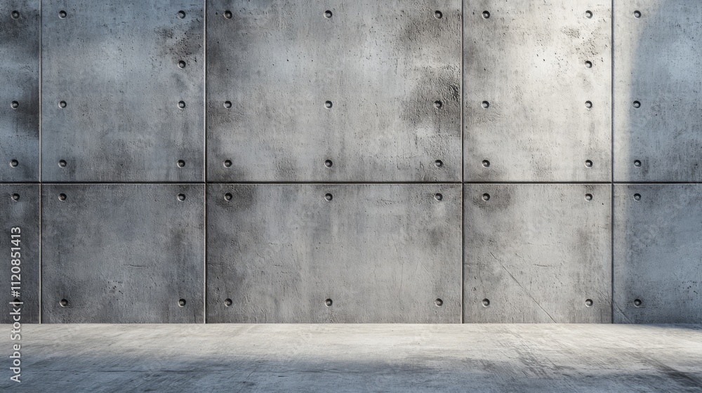 Poster Half finished concrete wall with visible texture and industrial design elements showcasing raw construction aesthetics