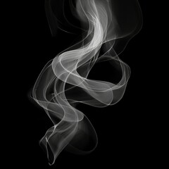 Obraz premium Unique Transparent Smoke Isolated in Black Background
