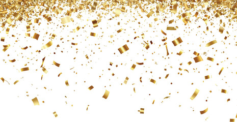 gold glitter dust falling on transparent background, Gold sparkle splatter border . Gold Foil Frame Gold brush stroke.