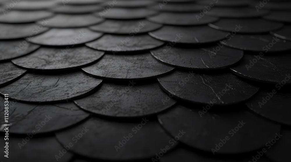 Poster grey roof tiles close-up for construction projects and architectural design