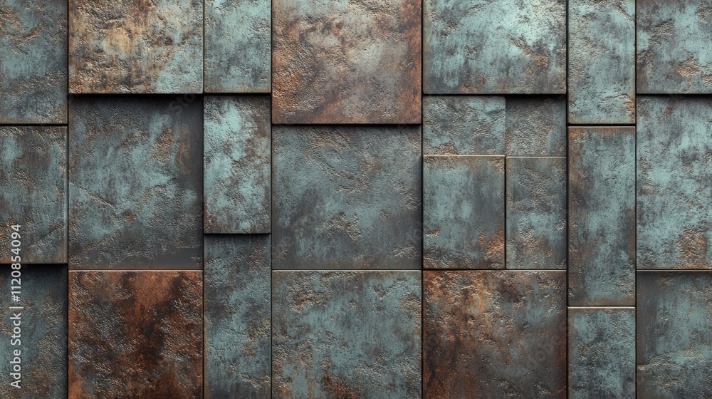 Poster rustic metal tile seamless texture with varied shades and patterns ideal for backgrounds and design 