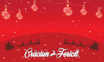 Merry Christmas Background in Romanian.
