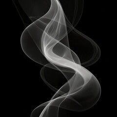 Unique Transparent Smoke Isolated in Black Background