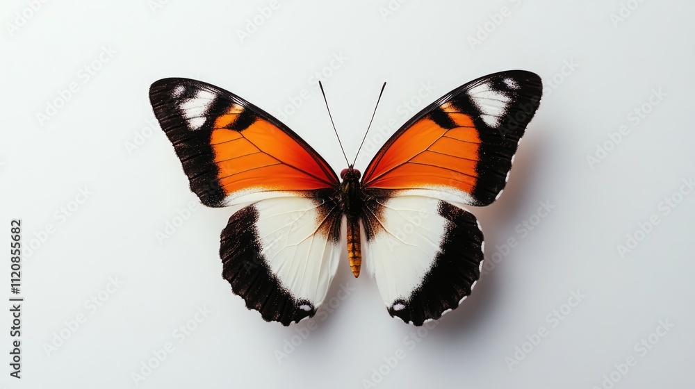 Aufkleber vibrant orange and black butterfly displaying intricate wing patterns isolated on a clean white back