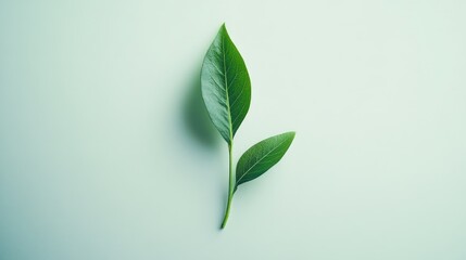 Fototapeta premium Green leaf composition on soft pastel background showcasing natural textures and vibrant colors for eco-friendly themes