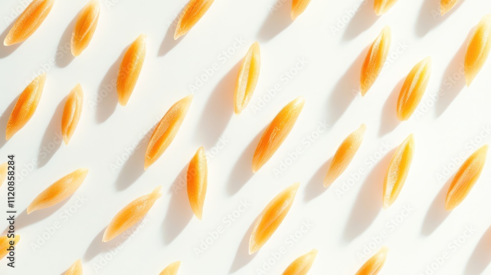 Aufkleber organic baby carrots arranged in a creative pattern on a white background showcasing their vibrant c