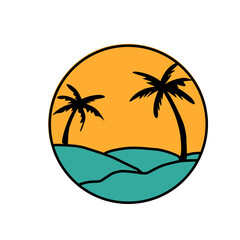 Cute hand drawn travelling round icon