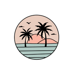 Cute hand drawn travelling round icon