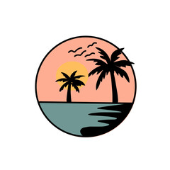 Cute hand drawn travelling round icon