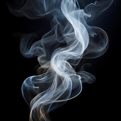 Obraz premium Unique Transparent Smoke Isolated in Black Background