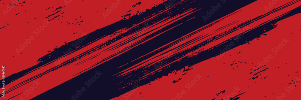Poster halftone dots red and blue color pattern gradient grunge texture background. vector