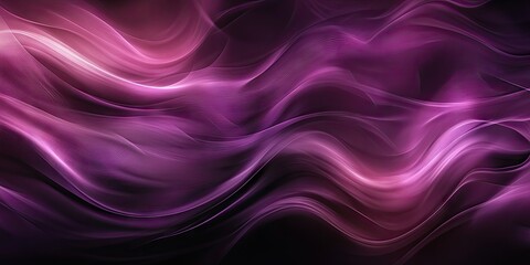 Fototapeta premium Dark purple gradient background with soft, flowing wave patterns, illuminated by a subtle glow effect, creating a futuristic and elegant aesthetic. 