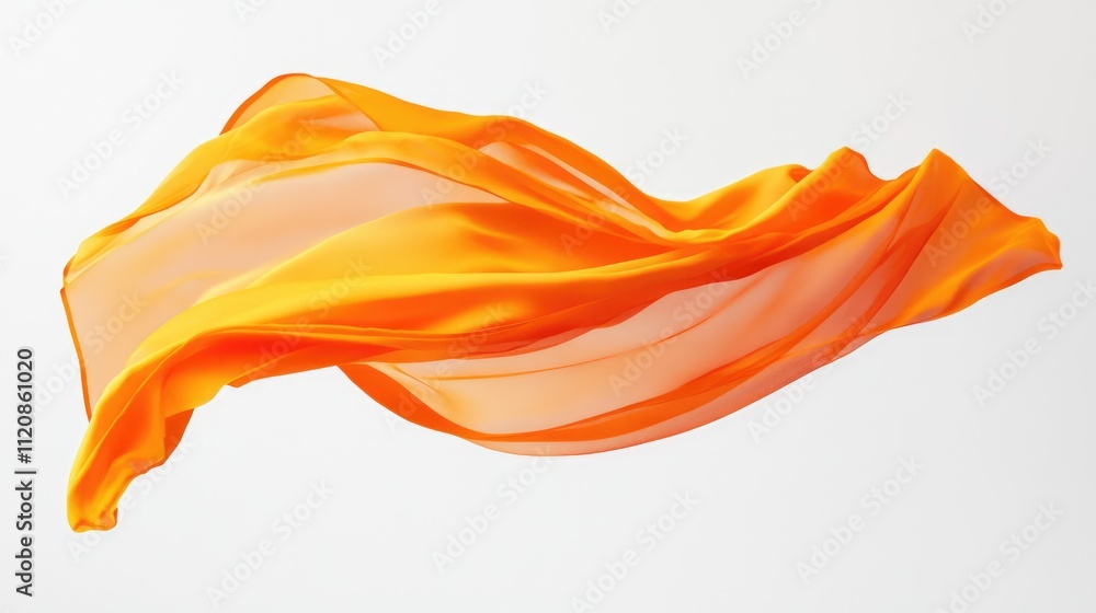 Poster dynamic orange fabric in motion isolated on a white background ideal for showcasing custom designs o