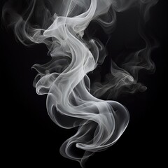 Unique Transparent Smoke Isolated in Black Background