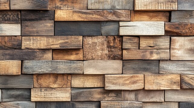 Natural rustic wood wall texture with a variety of brown hues and grain patterns, ideal for backgrounds, design projects, or interior decor, texture, vintage, wooden, natural materials.