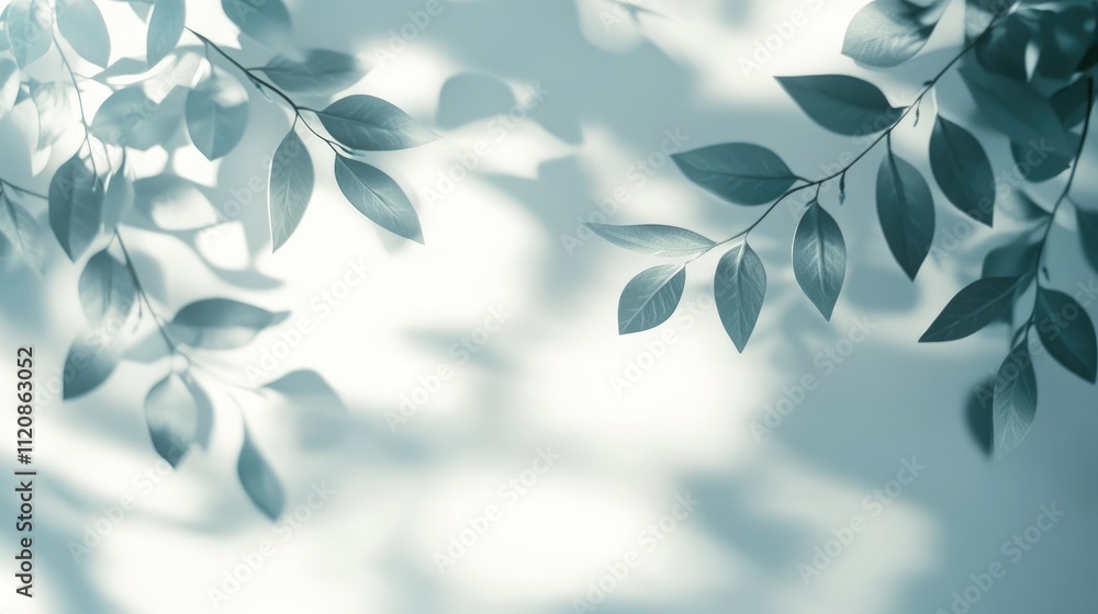 Poster minimalistic blurred foliage shadows and bokeh on a light backdrop ideal for elegant presentations o