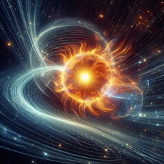 Fototapeta premium 63 Solar Wind A holographic representation of the solar wind a s
