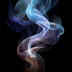 Unique Transparent Smoke Isolated in Black Background
