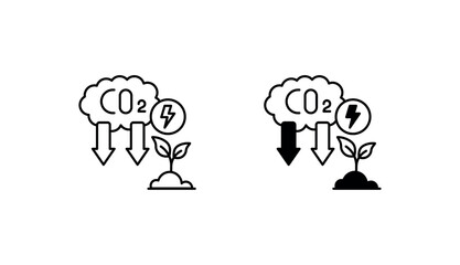 Low Emission icon design with white background stock illustration