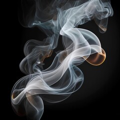 Unique Transparent Smoke Isolated in Black Background