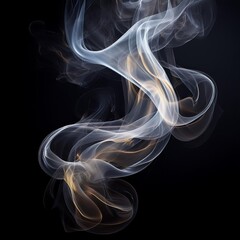 Unique Transparent Smoke Isolated in Black Background