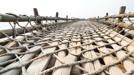 Traditional wooden fishing boats with metal fishing nets known as gargoor resembling woven cages for sustainable fishing practices.