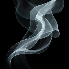 Unique Transparent Smoke Isolated in Black Background
