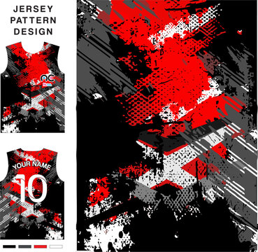 Abstract concept vector jersey pattern template for printing or sublimation sports uniforms football, volleyball, basketball, e-sports, cycling and fishing. Pattern jersey printing.